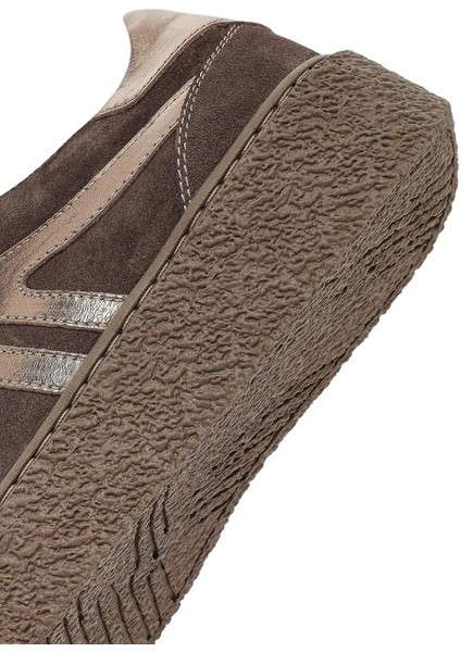 Kadın Vizon Bağcıklı Kalın Tabanlı Süet Deri Sneaker 25AFD511110