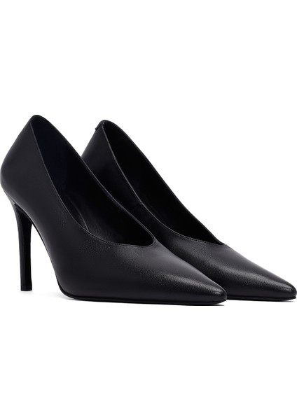 Kadın Siyah Ince Topuklu Deri Stiletto 25AFD162218 modelleri
