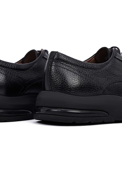 Erkek Siyah Bağcıklı Deri Casual Ayakkabı 25WFD6044FT
