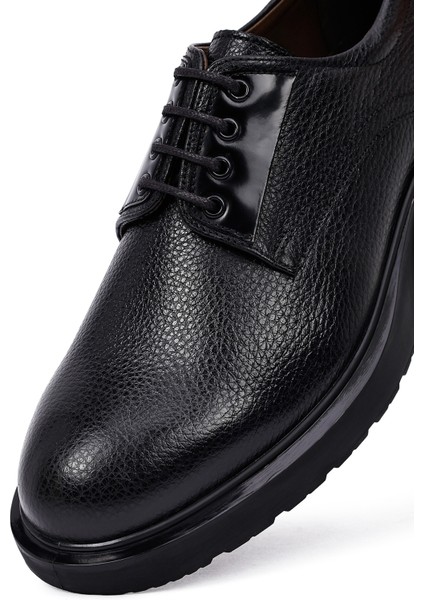 Erkek Siyah Bağcıklı Deri Casual Ayakkabı 25WFD6044FT