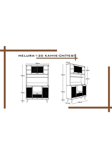 Melura Kahve Köşesi 120 cm %100 Mdf Çok Amaçlı Dolap fırsatları