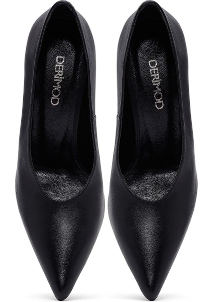 Kadın Siyah Ince Topuklu Deri Stiletto 25AFD162218