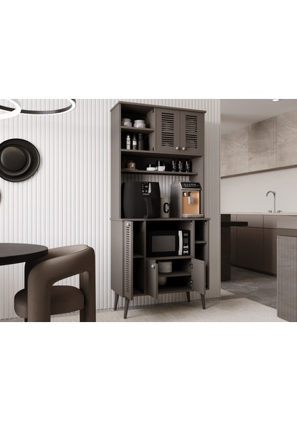 Kahve Köşesi 90 cm %100 Mdf Panjur Kapak Çok Amaçlı Dolap fiyatları