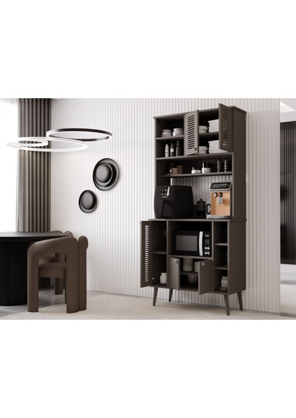 Kahve Köşesi 90 cm %100 Mdf Panjur Kapak Çok Amaçlı Dolap modelleri