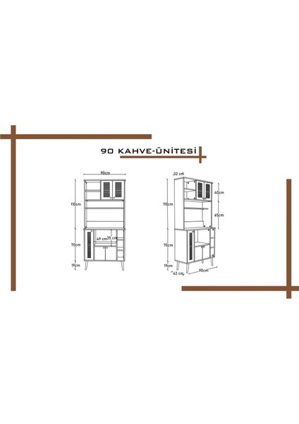 Kahve Köşesi 90 cm %100 Mdf Panjur Kapak Çok Amaçlı Dolap fırsatları
