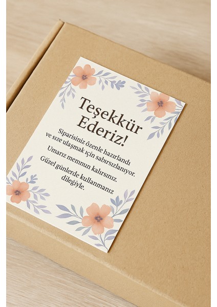 Çiçekli Baskılı 5X8CM Ölçülerinde Teşekkür Kartı 300GR Kuşe Kağıda Yüksek Kalite Baskı modelleri