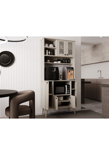 Kahve Köşesi 90 cm %100 Mdf Panjur Kapak Çok Amaçlı Dolap fiyatları
