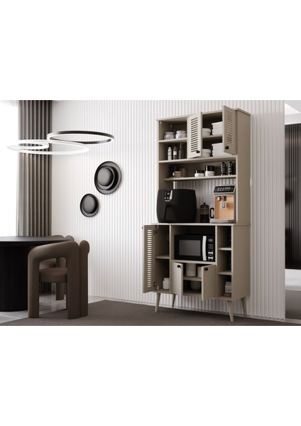 Kahve Köşesi 90 cm %100 Mdf Panjur Kapak Çok Amaçlı Dolap modelleri