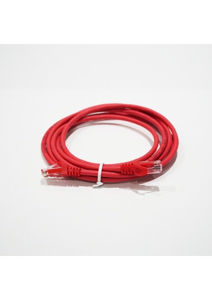 Bakır Patch Kablo Utp Cat6 2,5 mt Lszh Kırmızı