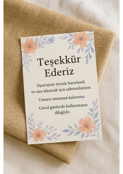 Çiçekli Baskılı 5X8CM Ölçülerinde Teşekkür Kartı 300GR Kuşe Kağıda Yüksek Kalite Baskı fırsatları