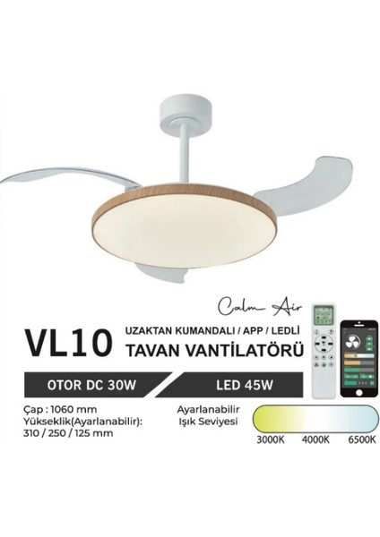 VL10 Uzaktan Kumandalı Tavan Vantilatörü fiyatları