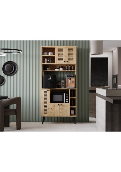 Kahve Köşesi 90 cm %100 Mdf Panjur Kapak Çok Amaçlı Dolap