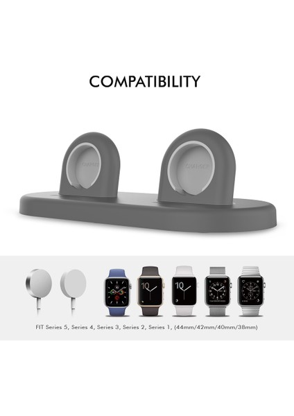 Ahastyle PT116 Apple Watch Çift Pozisyonlu Şarj Standı Akıllı Saat Şarj Tutucu Tabanı-Gri (Yurt Dışından) fiyatları