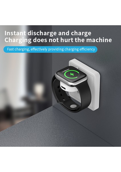 Apple Watch Series 1-8 Şarj Cihazı Için JJT-X53 Mini Manyetik Kablosuz Şarj Pedi USB Fişli - Siyah (Yurt Dışından) fırsatları