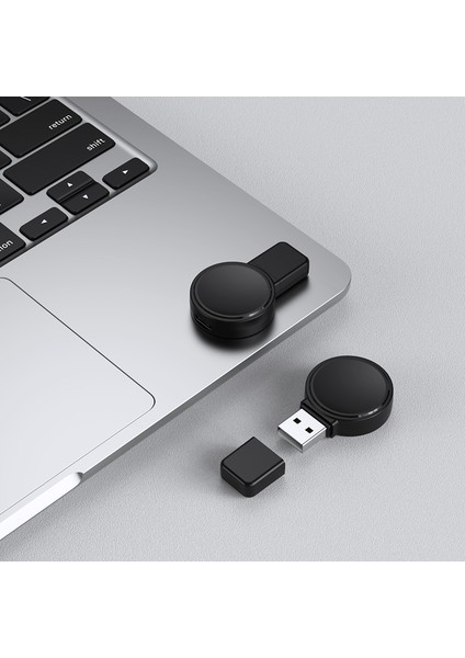 Apple Watch Series 1-8 Şarj Cihazı Için JJT-X53 Mini Manyetik Kablosuz Şarj Pedi USB Fişli - Siyah (Yurt Dışından) indirimleri