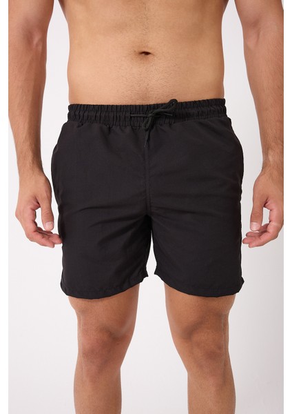 Düz Renk Erkek Yüzme Deniz Şortu Cepli Fileli DMN105001