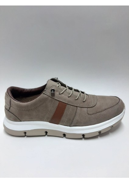 Hakiki Deri Nubuk Kum Rengi Hafif Rahat Bağcıksız Günlük Yazlık Erkek Ayakkabı C-923012VLC