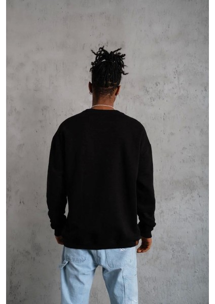 Erkek Düz Bisiklet Yaka Sweat - Siyah fiyatları