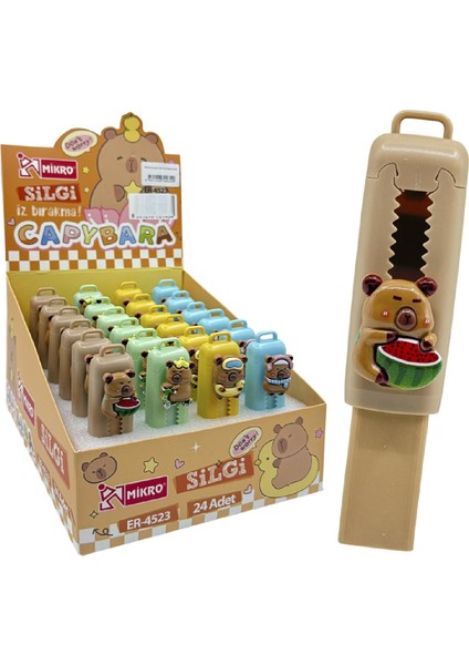 Cool Capybara Sürgülü Silgi (ER-4523) 4 Adet modelleri