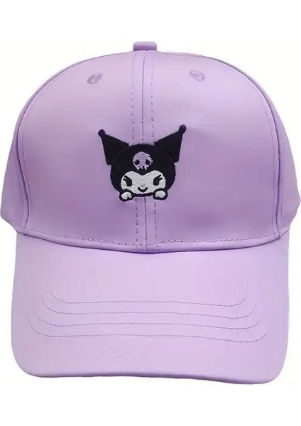 Kuromi Nakışlı Mor Çocuk Şapkası | Ayarlanabilir Pamuklu Yazlık Kep | Anime Karakterli fiyatları