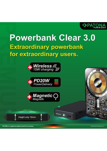 Clear 3.0 MagSafe Powerbank 10000 mAh | Şeffaf Tasarım, 15W Kablosuz + 20W PD Hızlı Şarj, Orijinal Alman Teknolojisi, iPhone 12/13/14/15/16 Uyumlu, 2 Yıl Garantili indirimleri
