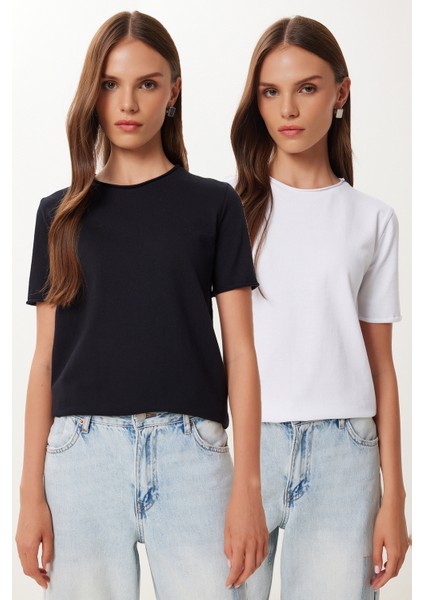 2’li Paket Basic Pamuklu Örme T-Shirt