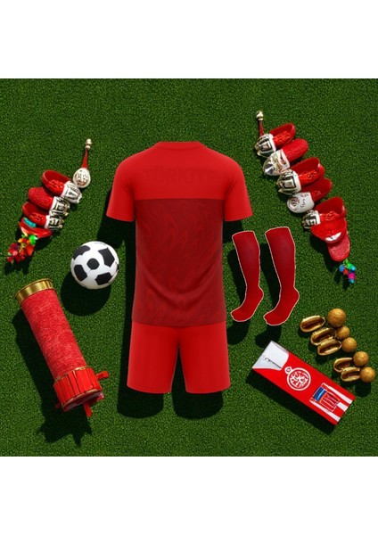 Türkiye Milli Takım Kırmızı Şortlu Çocuk Çoraplı T-Shirt Halısaha Forma fiyatları
