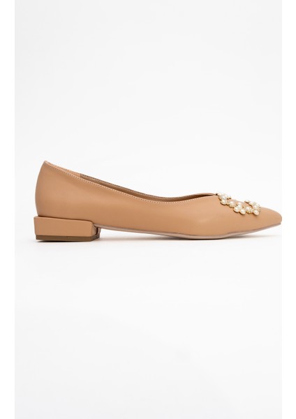 Ghent Bej Cilt Inci Taşlı Kadın Babet