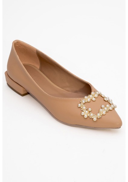 Ghent Bej Cilt Inci Taşlı Kadın Babet