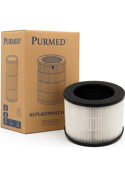 Pure Compact Hava Temizleme Cihazı Uyumlu Hepa + Karbon Filtre