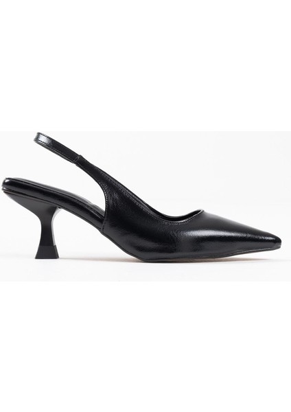 Angelica Premium Kadın Siyah Kırışık Rugan Topuklu Ayakkabı fiyatları