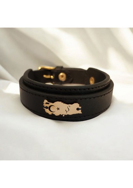 Altın Plakalı 14 Ayar Ş Harfine Özel Türkiye Haritalı Siyah Derili Hediye BILEKLIK-440HARF fiyatları