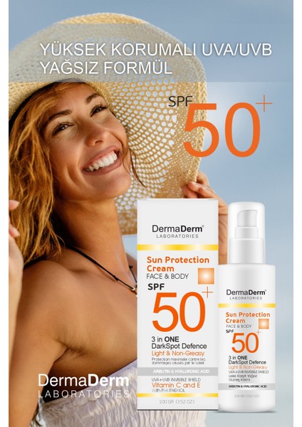 4 Adet Spf 50+ Güneş Koruma ve Leke Karşıtı Yüz ve Vücut Güneş Kremi 4 x 100 Gr. indirimleri