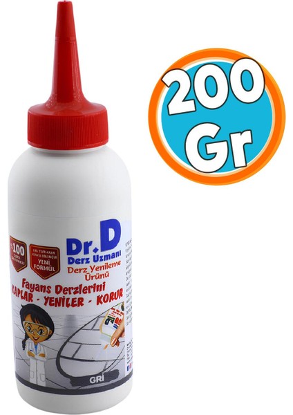 Derz Dolgu Fayans Seramik Mermer Yer Duvar Için Tamir Derz Yenileme Dolgusu 200 gr Antrasit Gri Renk