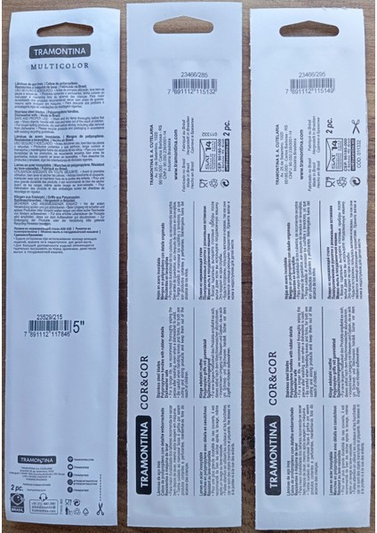 Tramontina 6 Adet 3 Farklı Renk Paslanmaz Çelik Tırtıklı Mutfak Bıçağı Seti fiyatları