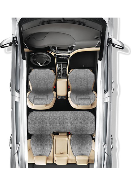Keten Cepli Araç Ön Arka Koltuk Koruyucu Minder Kılıf | Sırt Dayanmalı 5'li Araba Koltuk Minderi fırsatları
