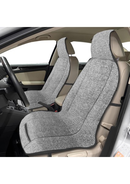 Keten Cepli Araç Ön Arka Koltuk Koruyucu Minder Kılıf | Sırt Dayanmalı 5'li Araba Koltuk Minderi