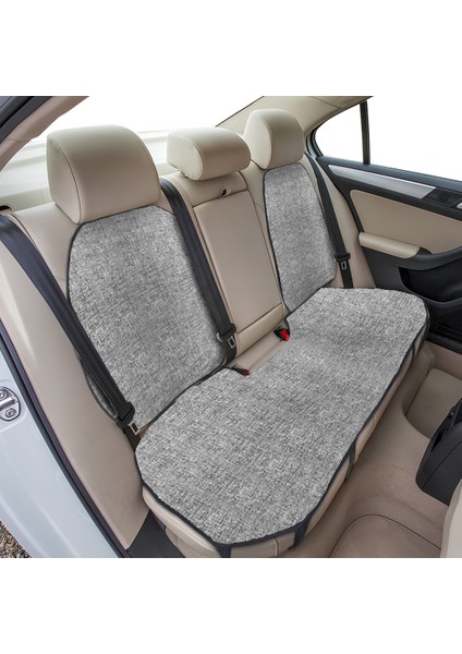 Keten Cepli Araç Ön Arka Koltuk Koruyucu Minder Kılıf | Sırt Dayanmalı 5'li Araba Koltuk Minderi