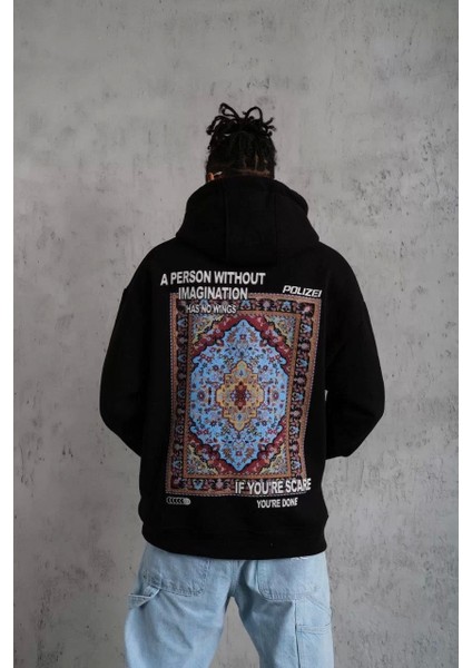 Erkek Kilim Desen Kapüşonlu - Siyah fiyatları