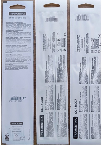 Tramontina 6 Adet 3 Renk Paslanmaz Çelik Uzun Kıvrık Tırtıklı Bıçak Seti fiyatları