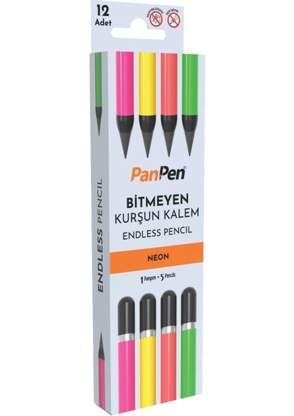 Panpen Neon Serisi Bitmeyen Kurşun Kalem (PAN721) 12 Adet fiyatları