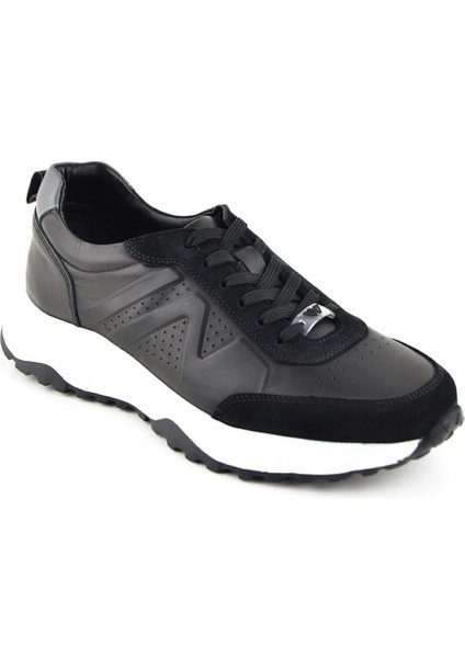 2606 Siyah Spor Hakiki Deri Ayakkabı
