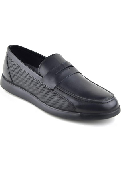 2490 Siyah Klasik Hakiki Deri Ayakkabı