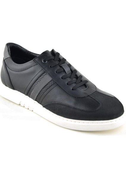 2204 Siyah Spor Hakiki Deri Ayakkabı