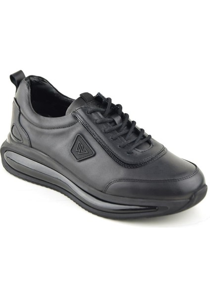 2501 Siyah Spor Hakiki Deri Ayakkabı
