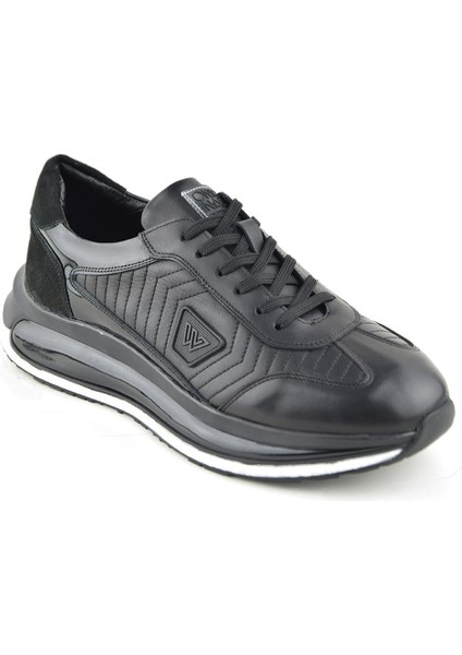 2614 Siyah Spor Hakiki Deri Ayakkabı