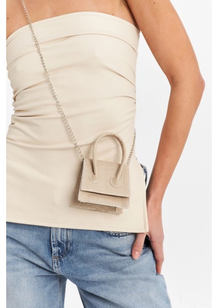 Kadın Taş Zincir Askılı Mikro Çanta BE459