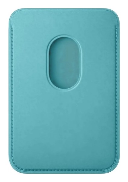 Apple iPhone 12 / 13 / 14 / 15 / 16 Serisi ile Uyumlu Deri Cüzdan Magsafe Aqua Blue (Mavi) fiyatları