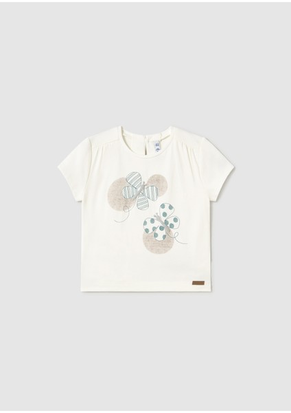 Kız Bebek Işlemeli Tişört Krem 1043 fiyatları