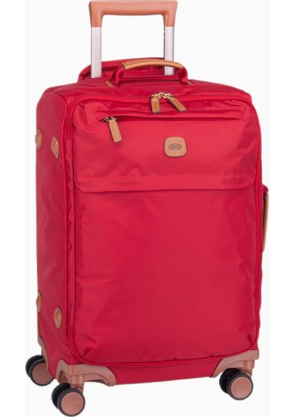 Bric's X-Travel 55 cm Kabin Boy Trolley Hafif, Deri Detaylı ve Şık Seyahat Valizi